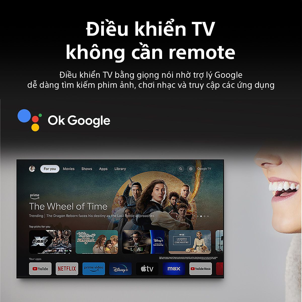 TV Sony 55-Inch 4K K-55S30 Bravia 3 - GoogleTV; LED Nền 50Hz; 4K HDR X1; Triluminos Pro; Motionflow XR200; HDR10 HLG Dolby Vision; Dolby Atmos 2.0 20W; Wi-Fi 6; BT5.3