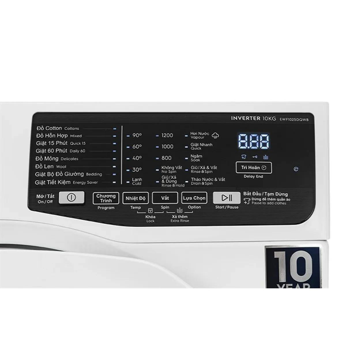 Máy giặt Electrolux 10kg cửa trước inverter EWF1025DQWB