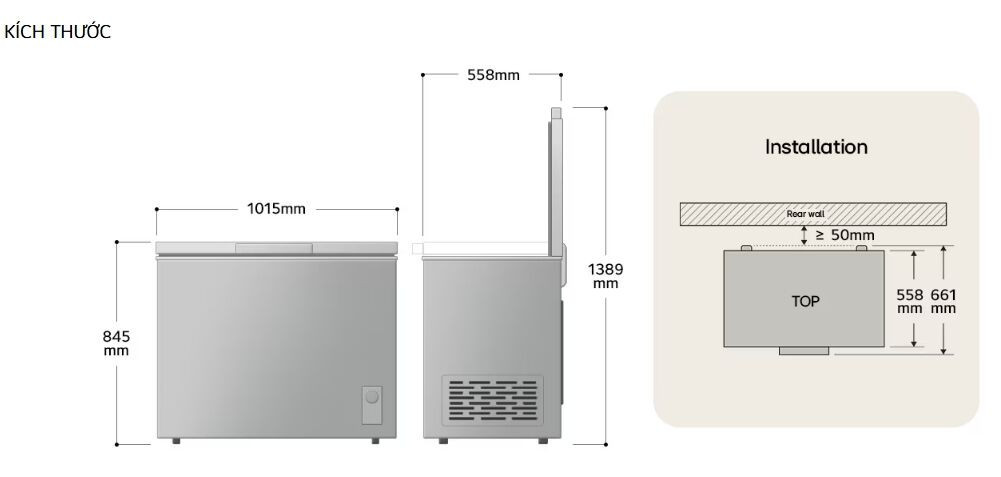 Tủ đông nằm LG Inverter 291 lít C30WH
