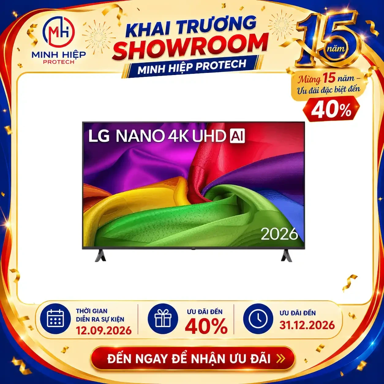 Smart Tivi LG NANO 4K AI 55 inch 55NU805BPSB 2026