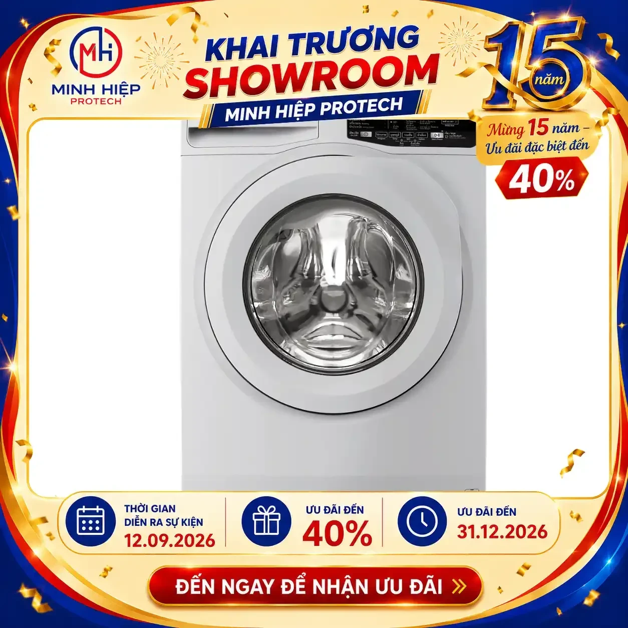 Máy giặt Electrolux 10kg cửa trước inverter EWF1025DQWB