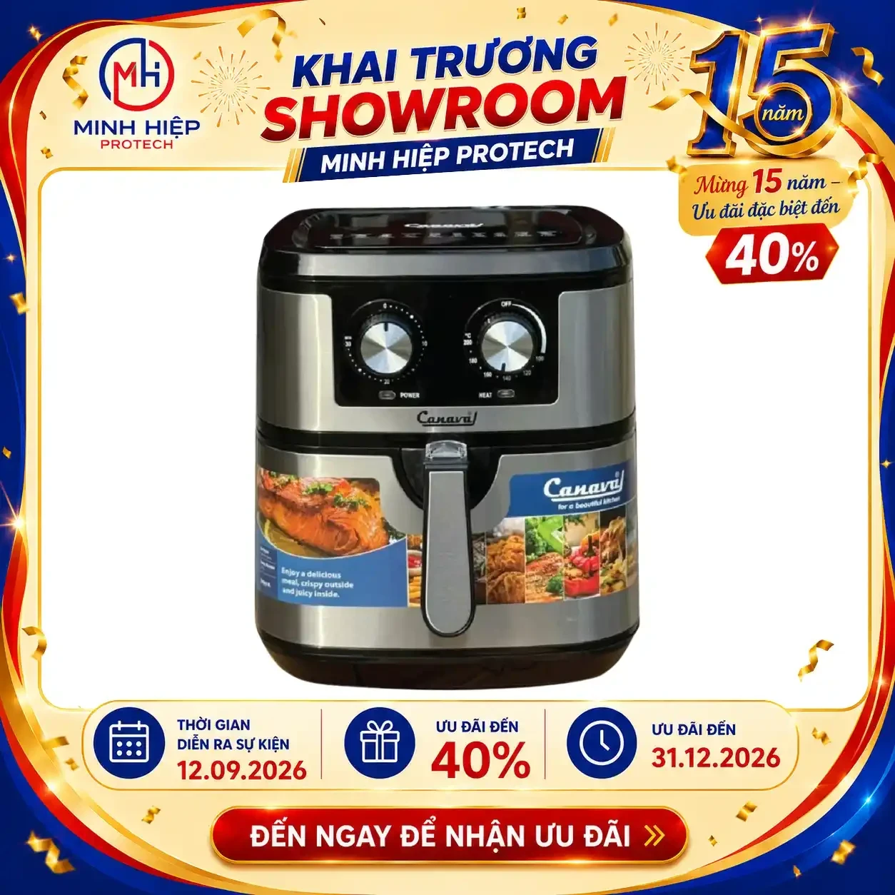 Nồi chiên không dầu Canaval CA-909LUX 10L