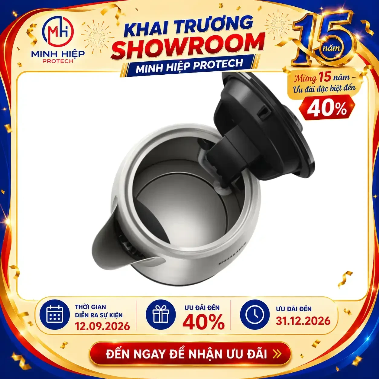 Bình đun siêu tốc Philips HD9350/90 1,7 lít