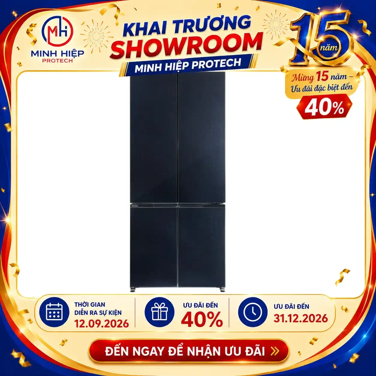 Tủ lạnh Panasonic 4 cánh 482L NR-XZ550HGKV