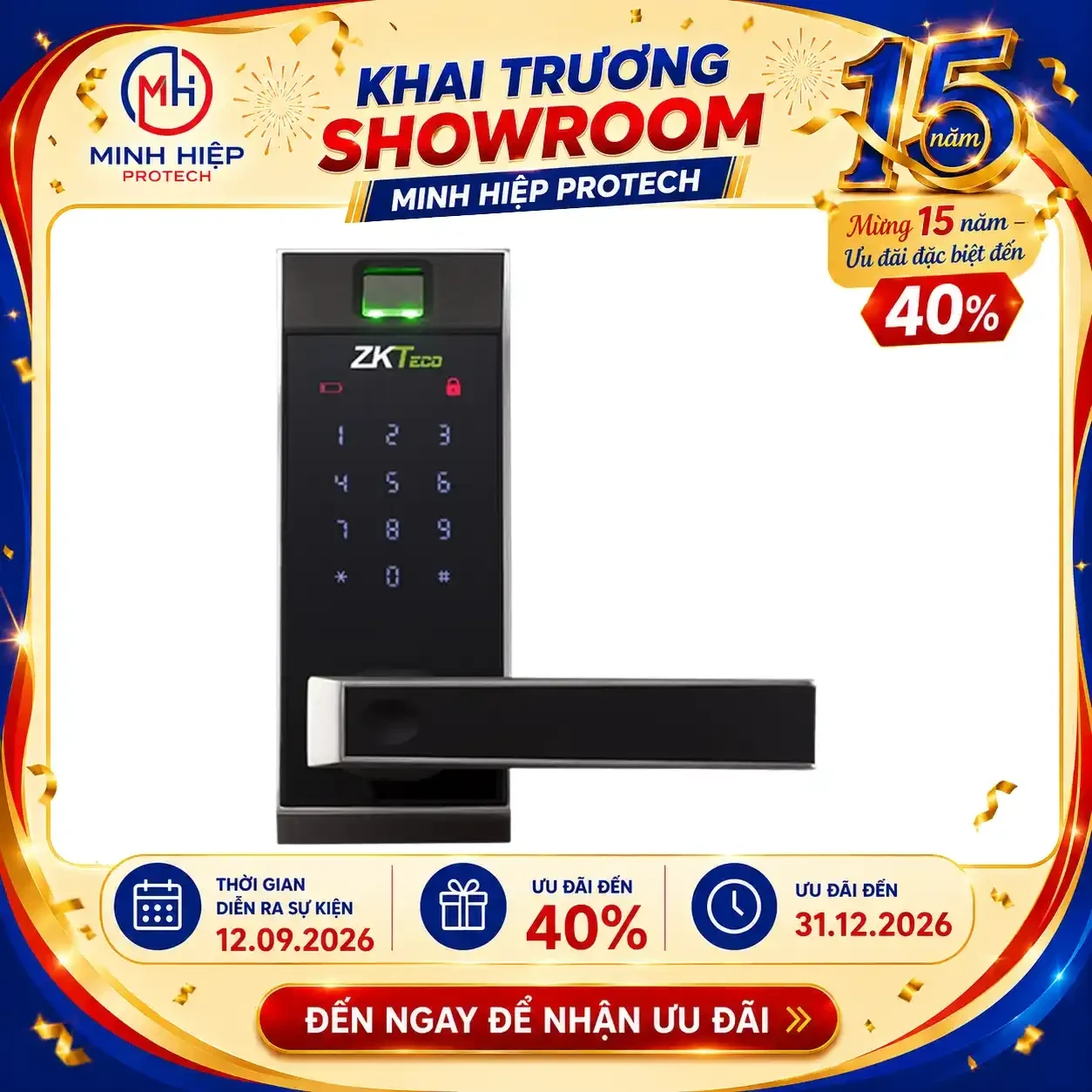 Khóa cửa vân tay Bluetooth ZKTeco AL20B/AL20DB