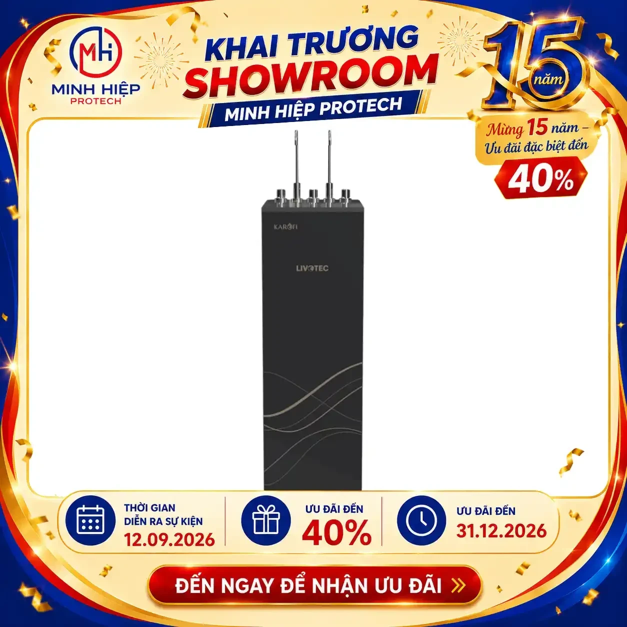 Máy lọc nước nóng lạnh Karofi Livotec 628