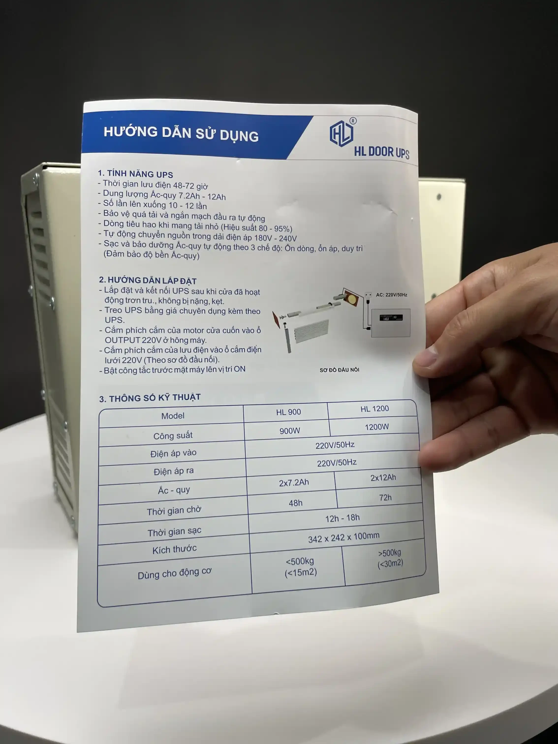 BỘ LƯU ĐIỆN (UPS) CỬA CUỐN MHPRO 1200W