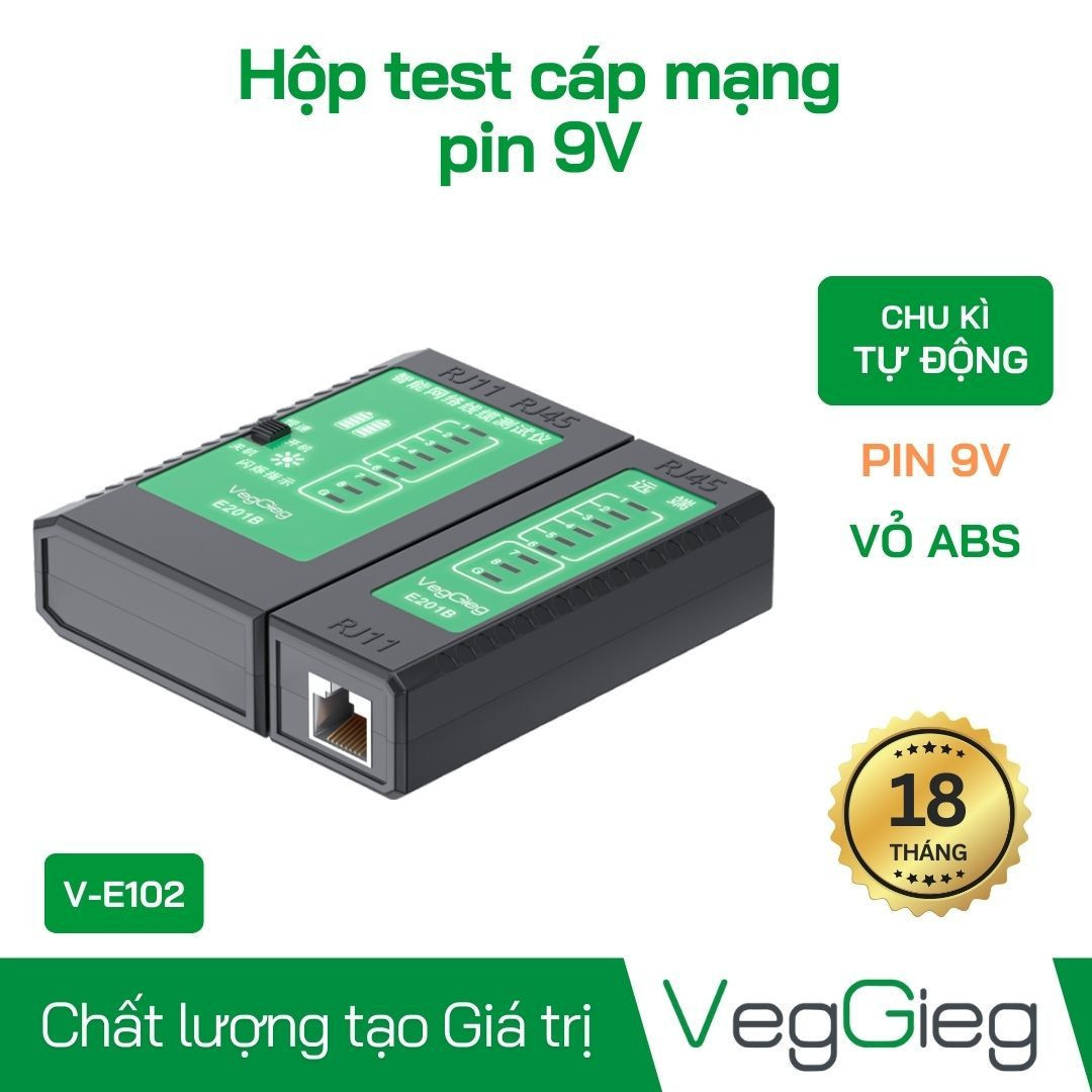 Bộ test mạng LAN - Hộp test cáp mạng RJ45/RJ11 - V-E102