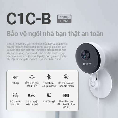 Camera wifi Ezviz C1C-B đàm thoại 2 chiều
