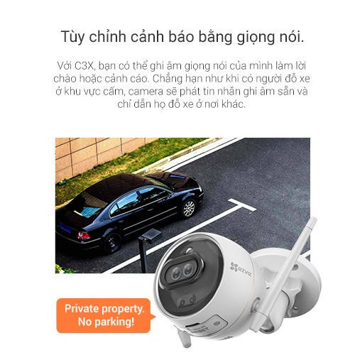 Camera IP Wifi Ezviz C3X 2mp tích hợp AI, báo động