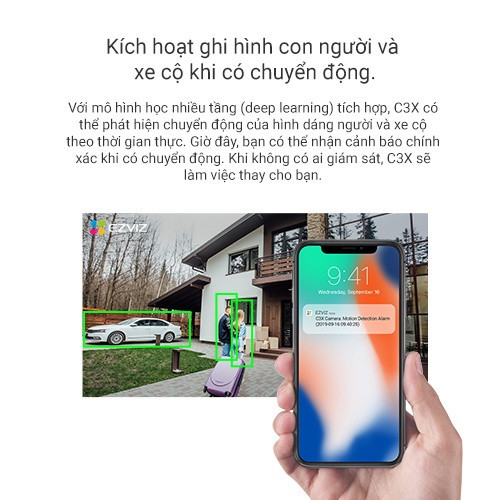 Camera IP Wifi Ezviz C3X 2mp tích hợp AI, báo động