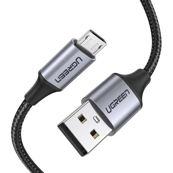 Dây USB 2.0 sang micro USB màu đen vỏ nhôm dài 1M Ugreen (60146)