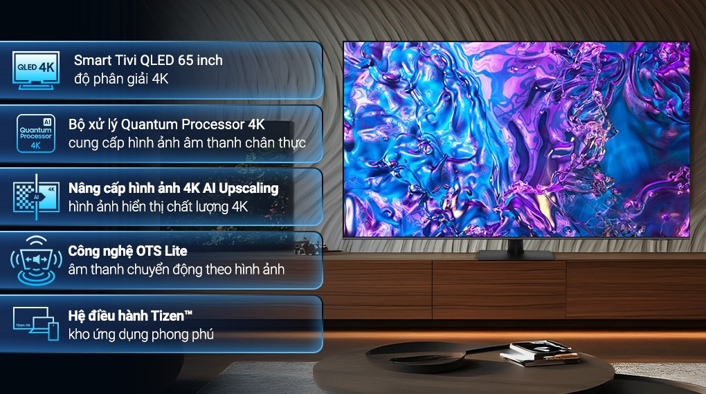 Tivi Samsung 65 inch 65Q70DAK + giá treo thẳng