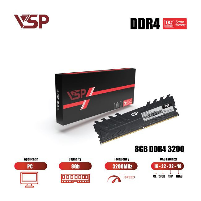 Ram PC VSP 8GB DDR4 3200MHz