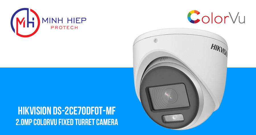 Camera HDTVI ColorVu 2MP bán cầu HIKVISION DS-2CE70DF0T-MF